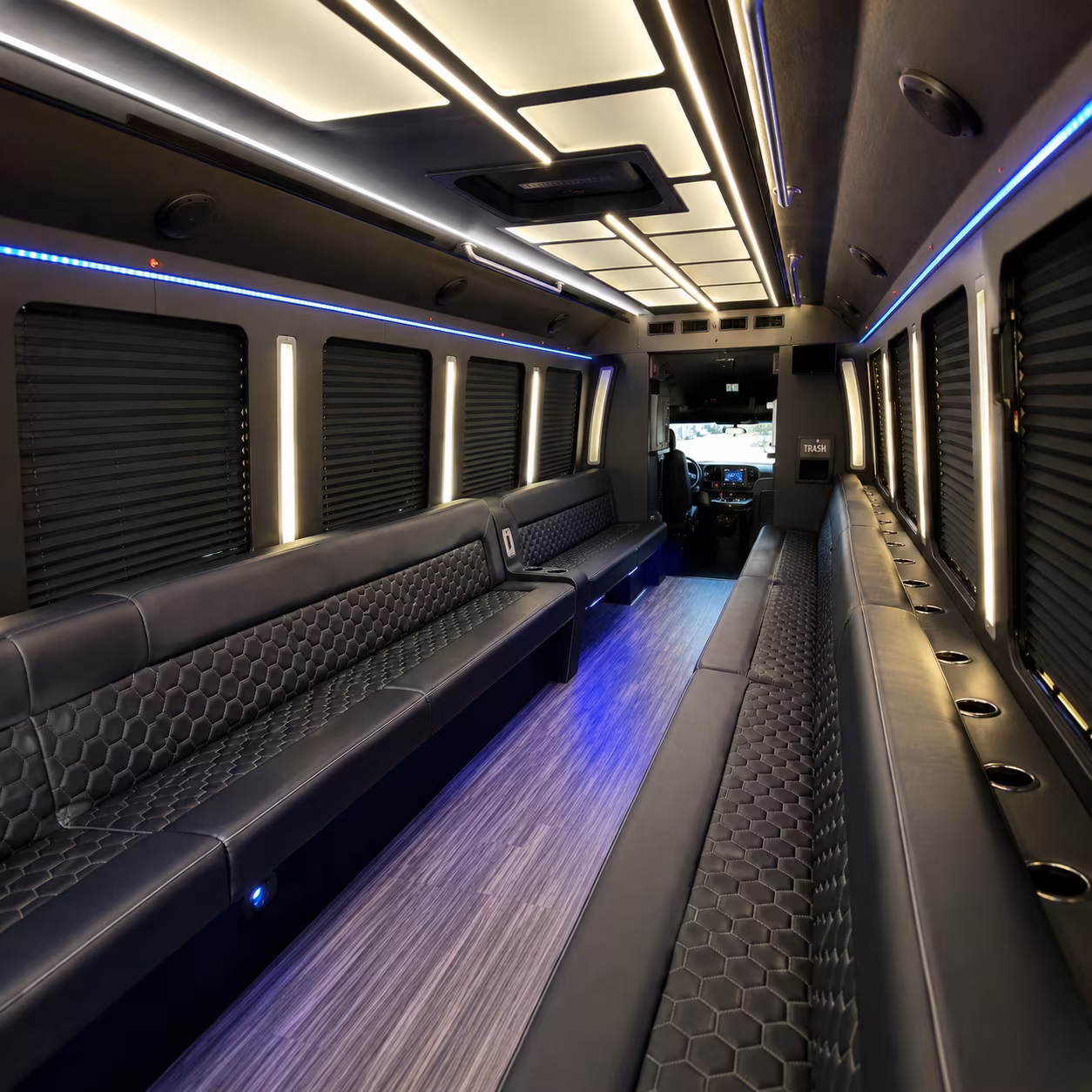 blaine party bus rental interior